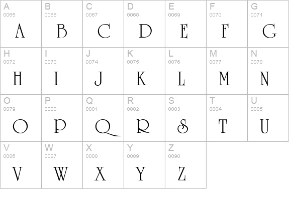Honeymoon-Regular uppercase A-Z preview