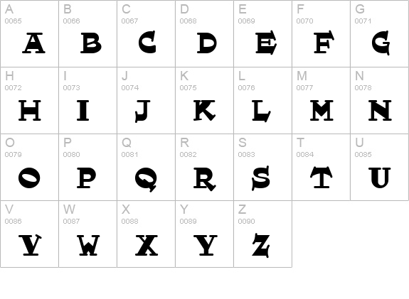 Hornswoggled NF uppercase A-Z preview