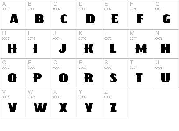 Horror Black Two Bold uppercase A-Z preview