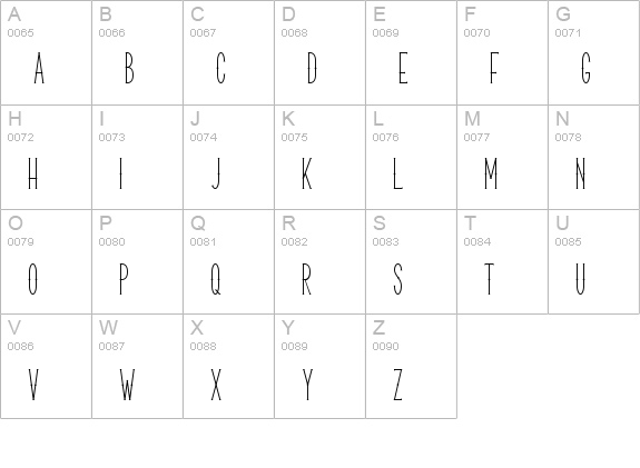Horror Narrow uppercase A-Z preview