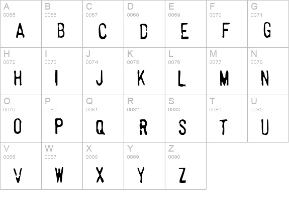 Horrorshow uppercase A-Z preview