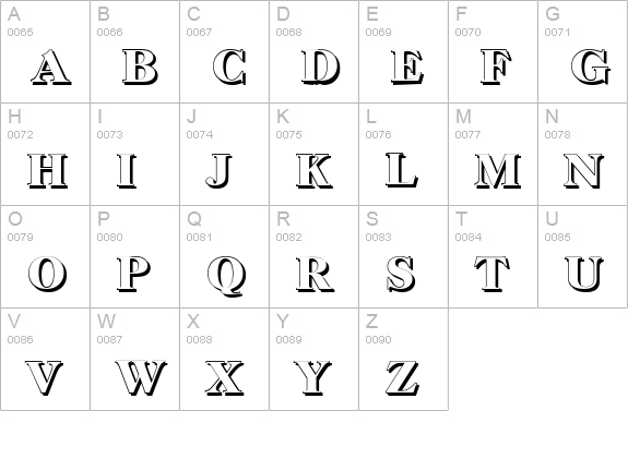 HorshamShadow-Bold uppercase A-Z preview
