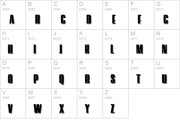 HostilShadow uppercase A-Z preview