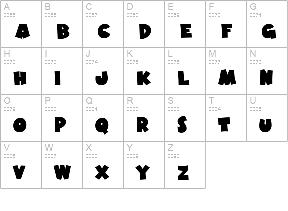 Hot Mustard BTN uppercase A-Z preview