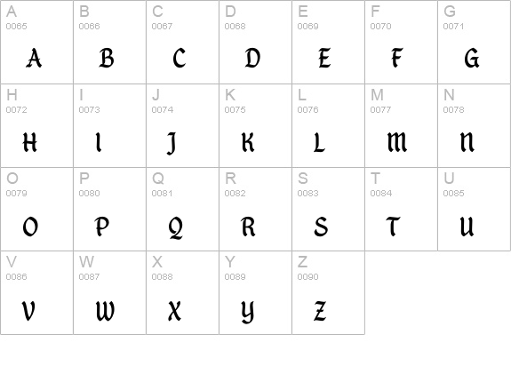 House Holiday Gothic uppercase A-Z preview