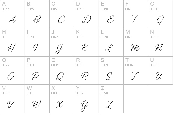 House Holiday Script uppercase A-Z preview