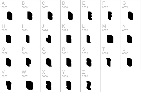HouseGothic 3DShadow uppercase A-Z preview