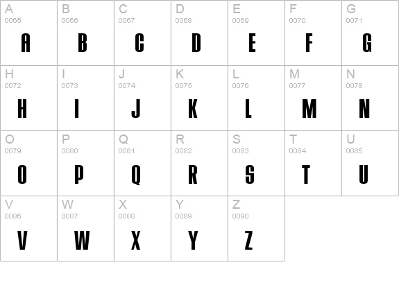 HouseGothic BoldThree uppercase A-Z preview