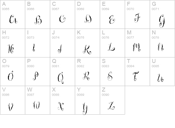 HousemaidRegular uppercase A-Z preview