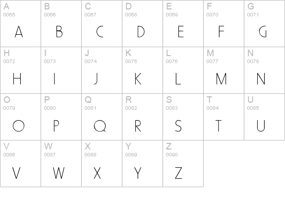 Howard-Thin uppercase A-Z preview