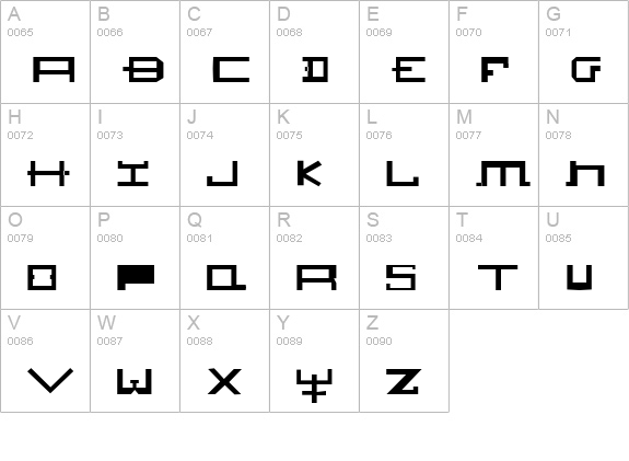 HOZENOZZLE uppercase A-Z preview