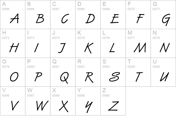 Hubert uppercase A-Z preview