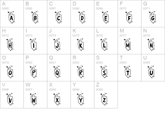 Hurrah Dreidle BTN uppercase A-Z preview