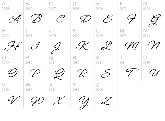 Hurricane Swash uppercase A-Z preview