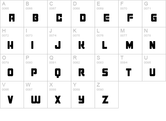 Hustle uppercase A-Z preview
