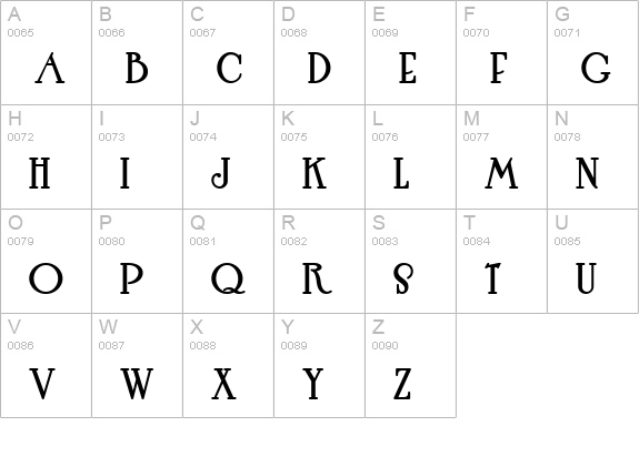 Hut Sut Ralston NF uppercase A-Z preview