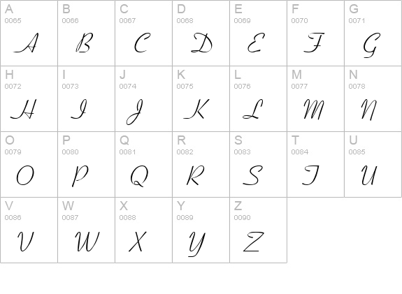 Hyazinth uppercase A-Z preview