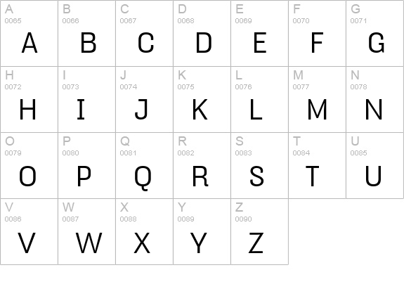 HydraText-Regular uppercase A-Z preview