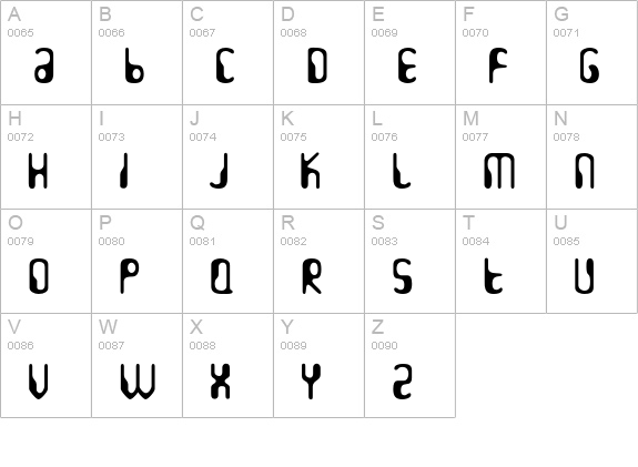 Hydrogen uppercase A-Z preview