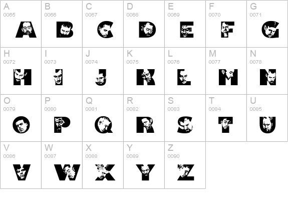 Hymn uppercase A-Z preview