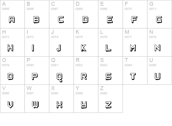 Hyperdigital Shadow uppercase A-Z preview