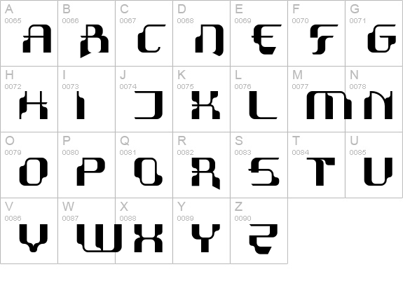 Hyperion uppercase A-Z preview