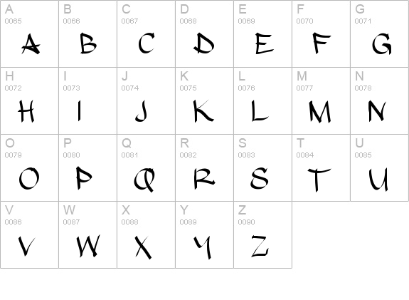 hypografic uppercase A-Z preview