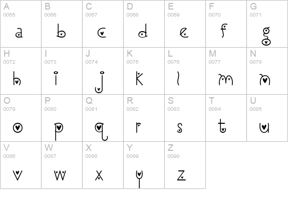 I Love You Monkey (Hearted) uppercase A-Z preview
