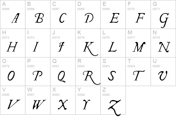 I Regular uppercase A-Z preview