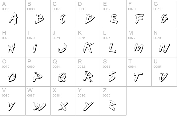 I Want My TTR! Shadow uppercase A-Z preview