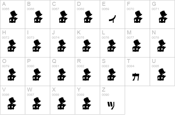 I2CyborgClassic uppercase A-Z preview