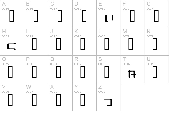 I2Hinano uppercase A-Z preview