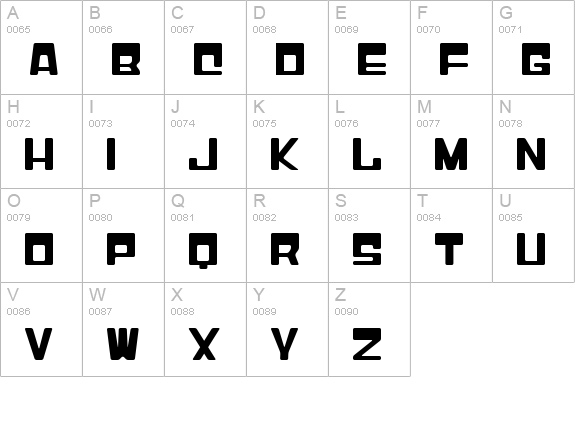 I2Macross E uppercase A-Z preview