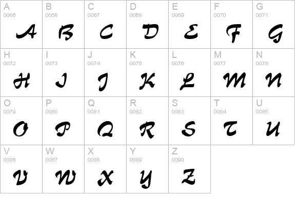 I770-Script-Regular uppercase A-Z preview
