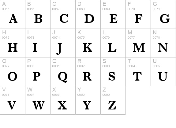 I771-Roman-Bold uppercase A-Z preview