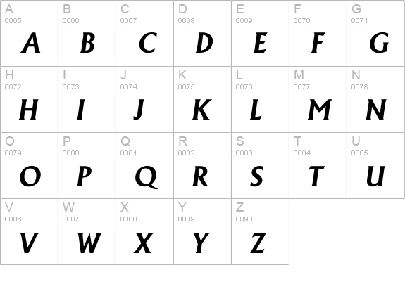Iadelon DemiBold uppercase A-Z preview