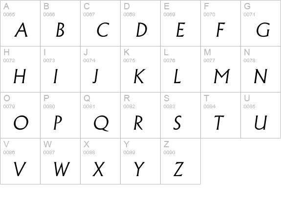 Iadelon Light uppercase A-Z preview