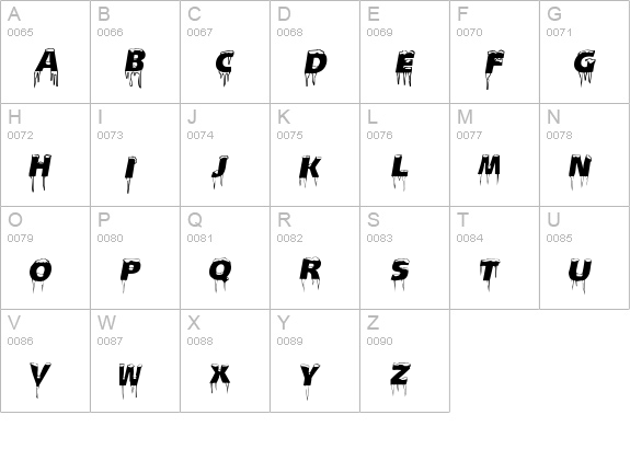 Ice Caps uppercase A-Z preview