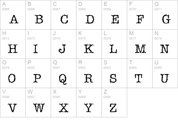 IceAgeD uppercase A-Z preview