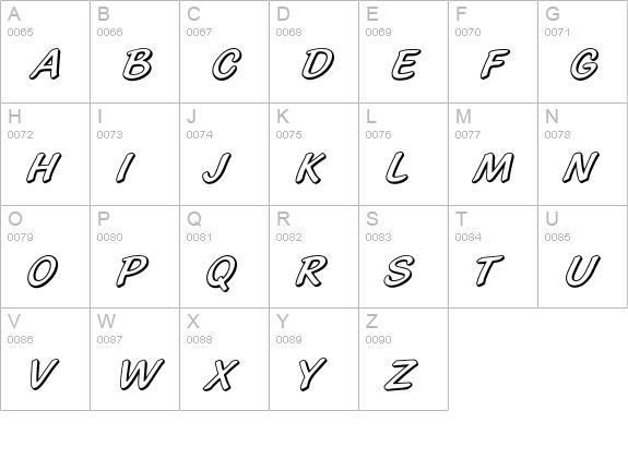 Icecream uppercase A-Z preview
