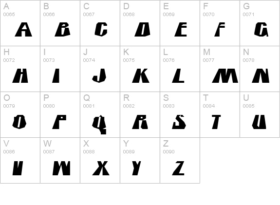 IcicleCountry uppercase A-Z preview