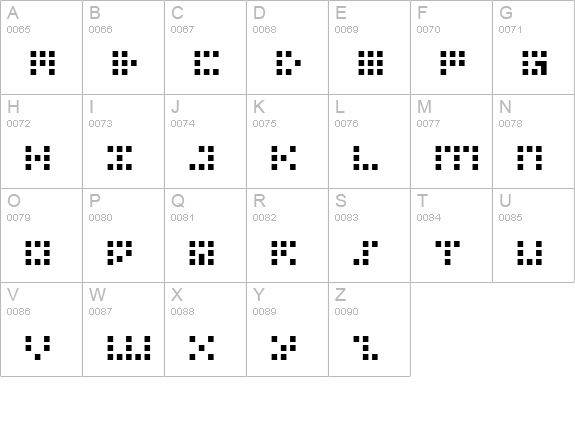 Iconian uppercase A-Z preview