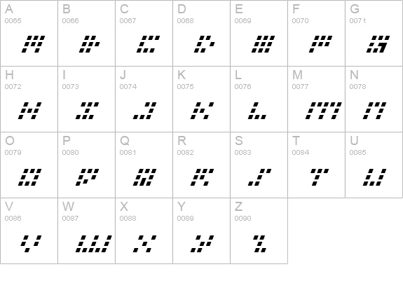 Iconian Italic uppercase A-Z preview