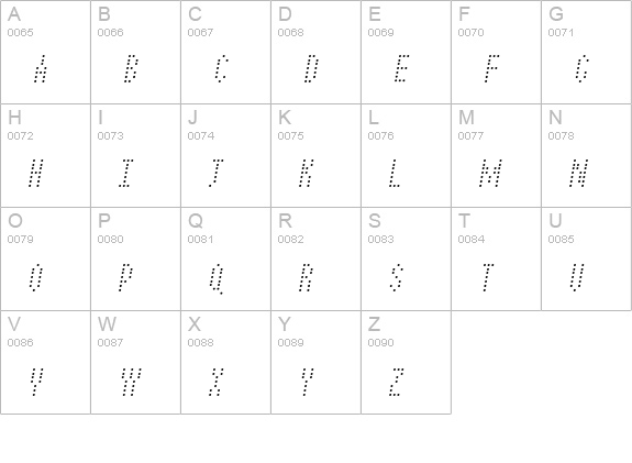 IDEOblique uppercase A-Z preview