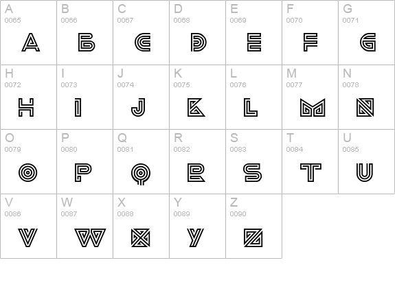 ideoma LINER uppercase A-Z preview