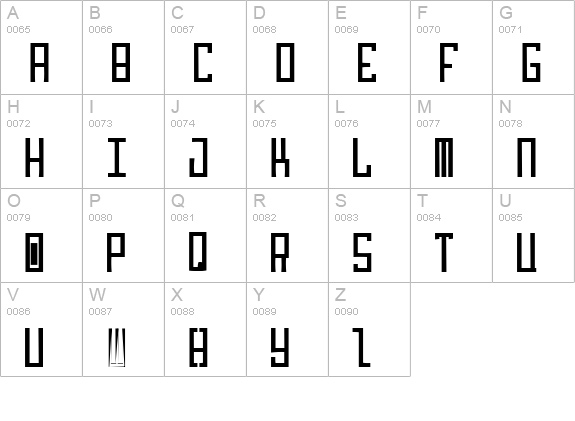 Idiot uppercase A-Z preview