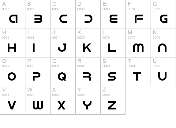 IDroid uppercase A-Z preview