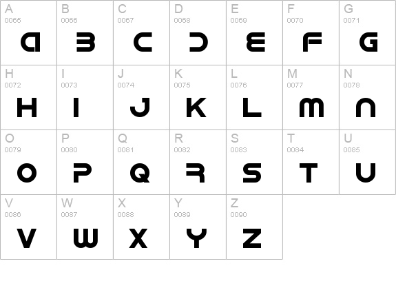 IDroid Bold uppercase A-Z preview