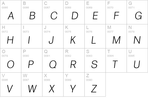 Iformula Light uppercase A-Z preview