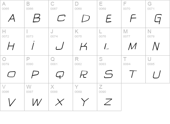 IguanaLover BTN Lt Oblique uppercase A-Z preview